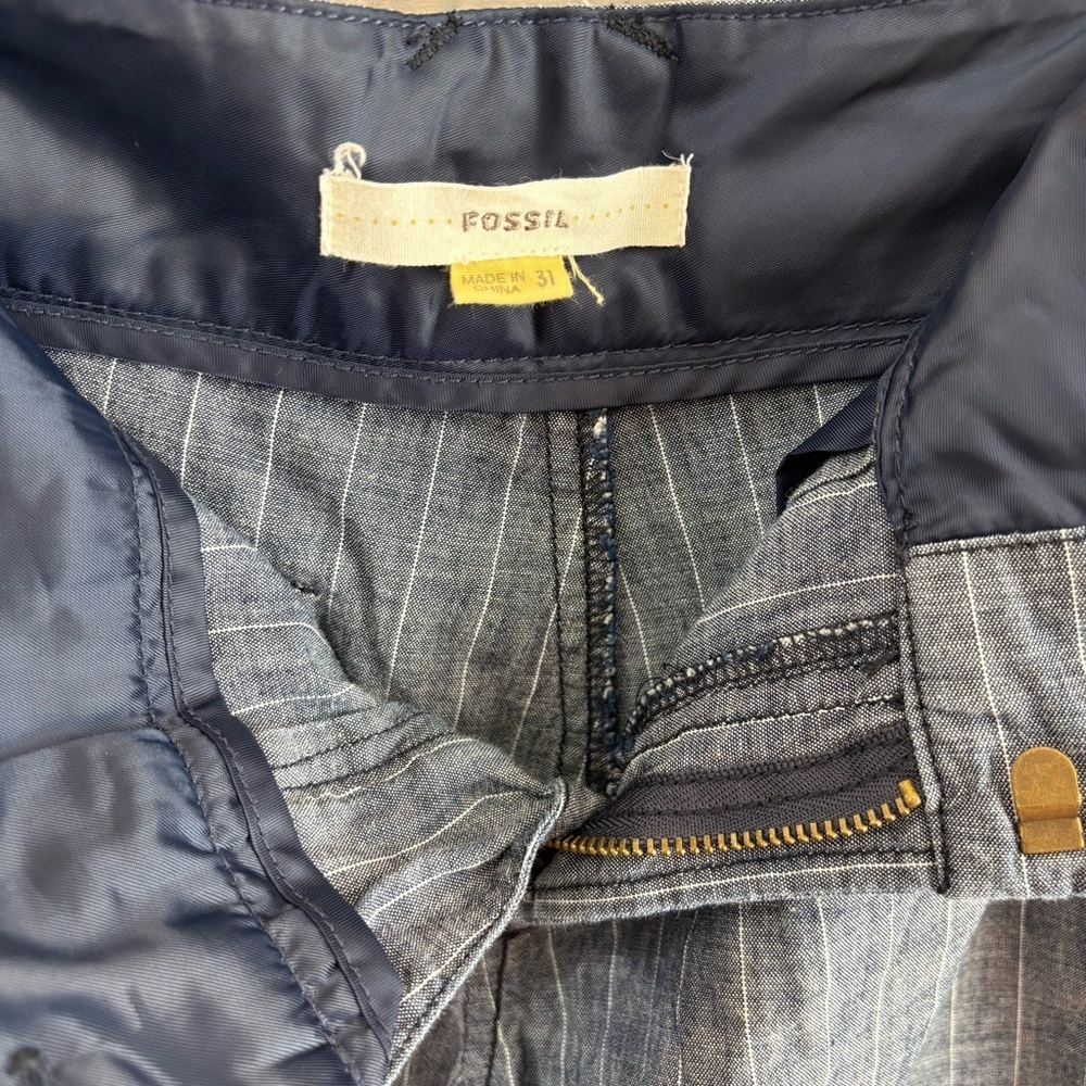 Fossil Striped Chambray Shorts Siuze 31 - Picture 5 of 6